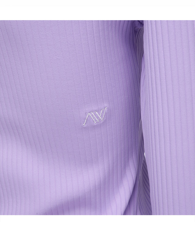 Women's Collar Point Ribbed Long T-Shirt