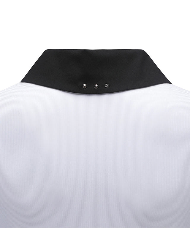 Women's Collar Transform Sleeved Long T-Shirt - White