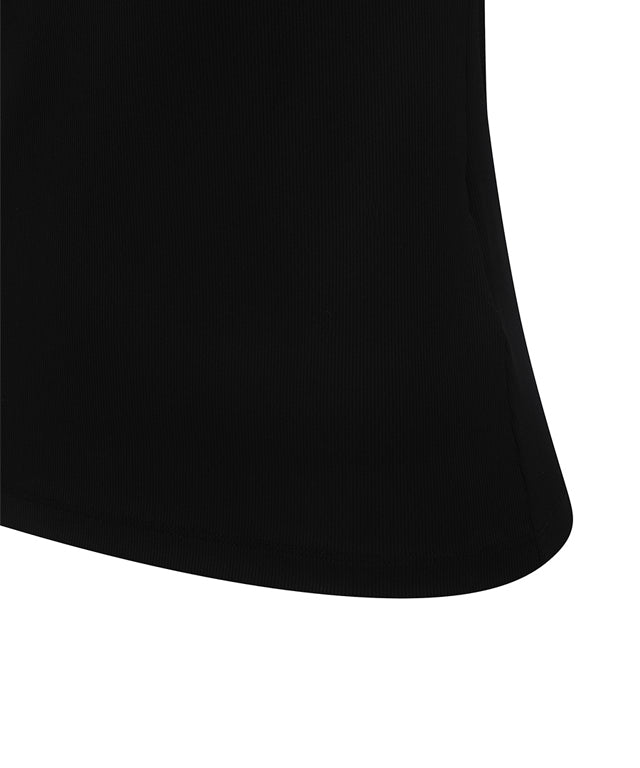 Women's Collar Transform Sleeved Long T-Shirt - Black