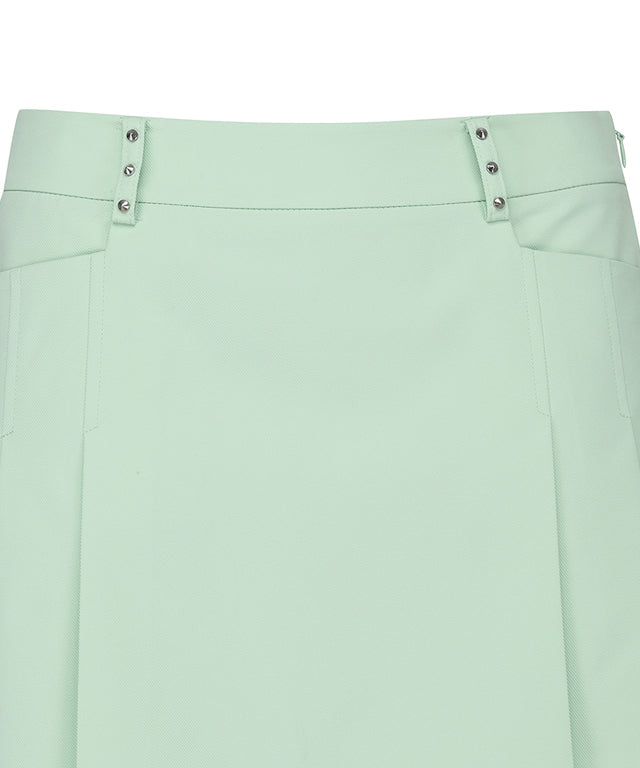 Women's Half Pleats Under Line Point Skirt - Light Green