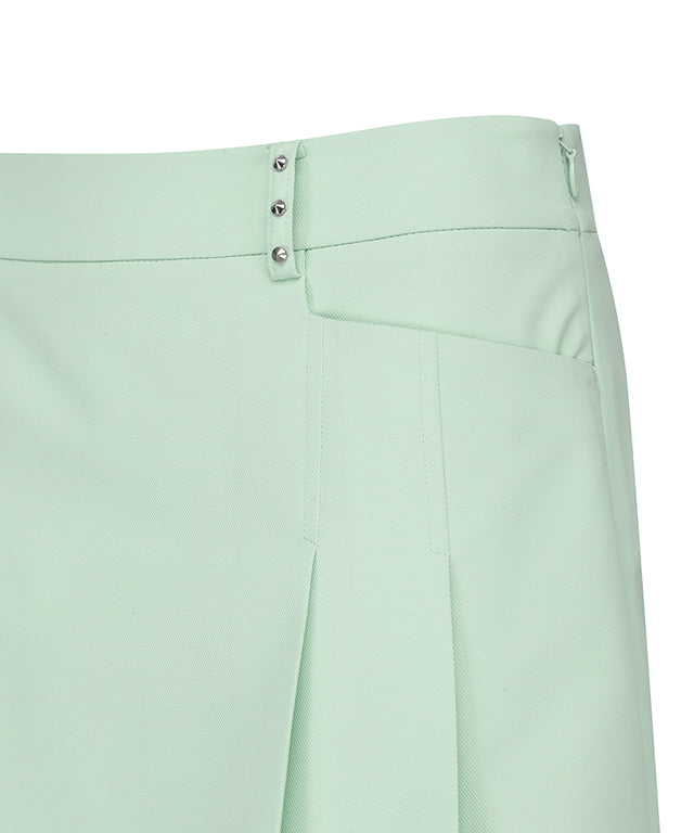 Women's Half Pleats Under Line Point Skirt - Light Green