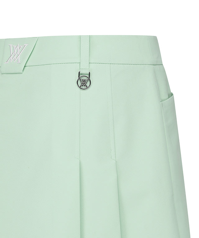 Women's Half Pleats Under Line Point Skirt - Light Green
