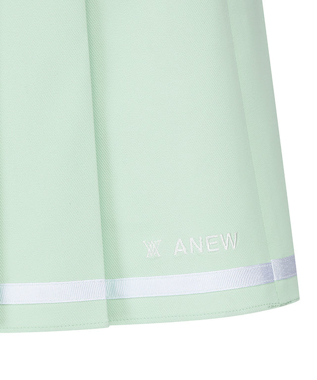Women's Half Pleats Under Line Point Skirt - Light Green