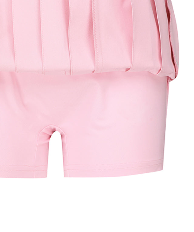 Women's Logo Band Pleats Skirt - Pink