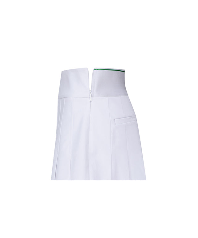Women's Logo Band Pleats Skirt - White