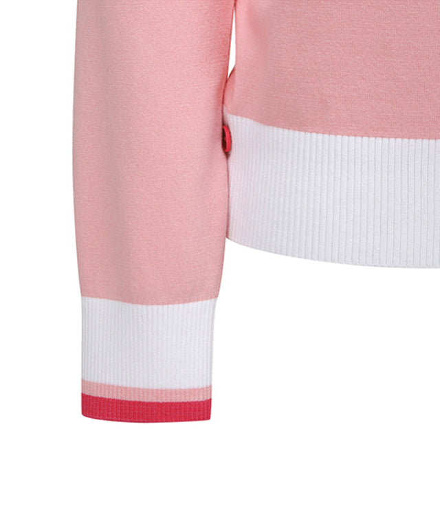 [Legacy Sale] Women's Logo Combination Pastel Sweater - Light Pink