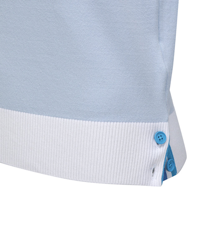 Women's Logo Combination Pastel Sweater - Sky Blue