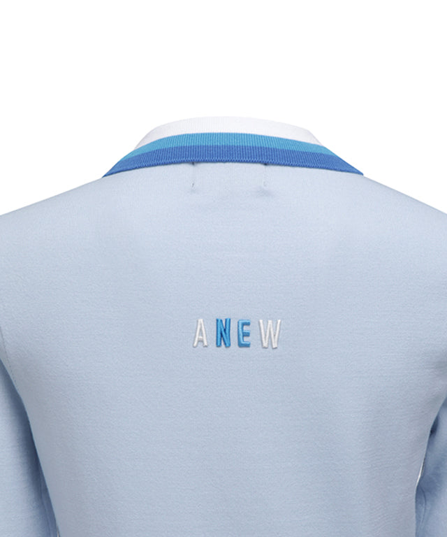 Women's Logo Combination Pastel Sweater - Sky Blue