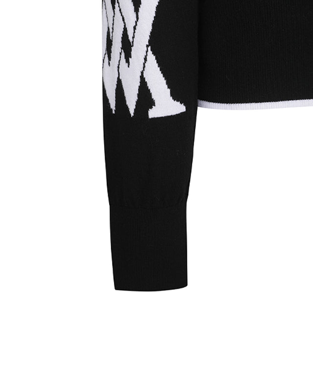 Women's Logo Intarsia Cardigan - Black