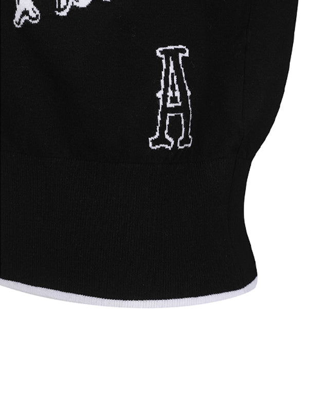Women's Logo Intarsia Cardigan - Black