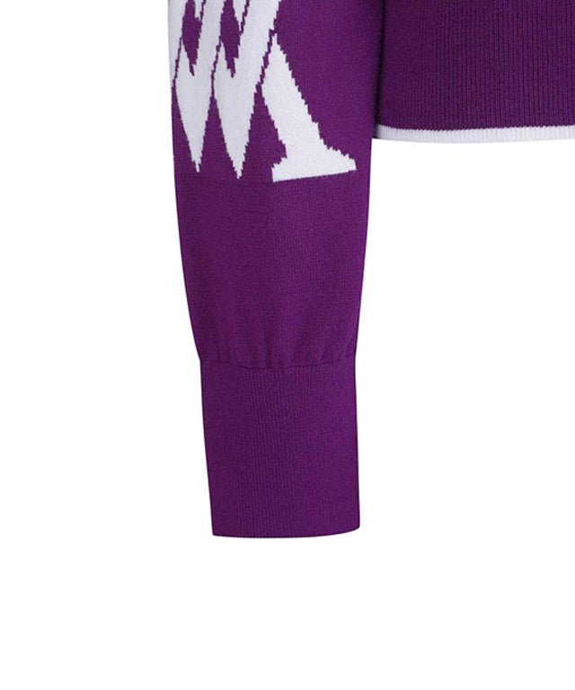 Women's Logo Intarsia Cardigan - Purple