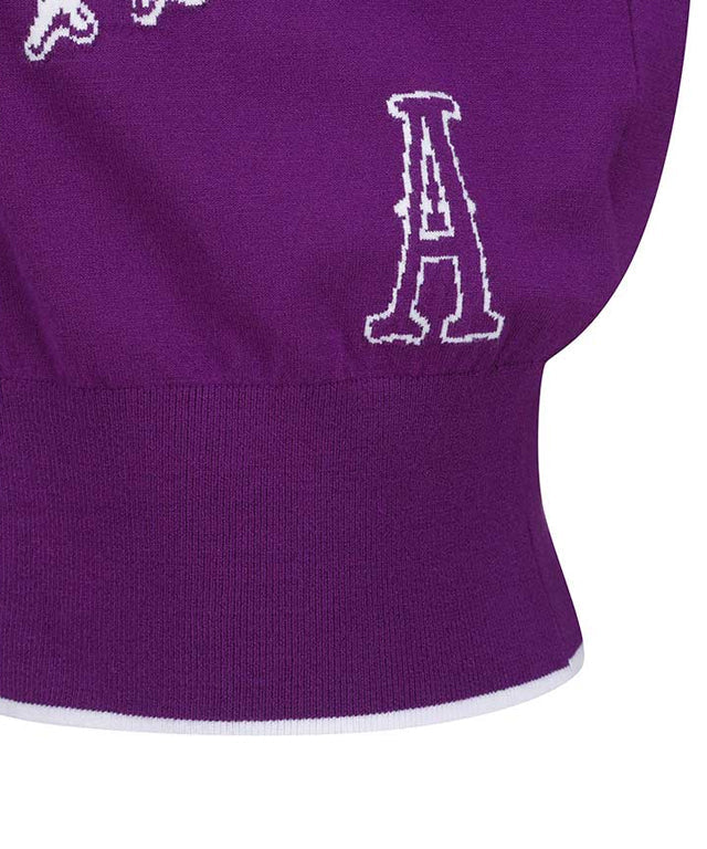 Women's Logo Intarsia Cardigan - Purple