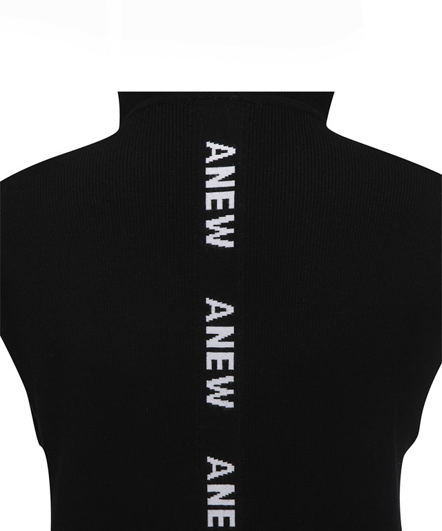 Women's Logo Point Hoodie Vest - Black