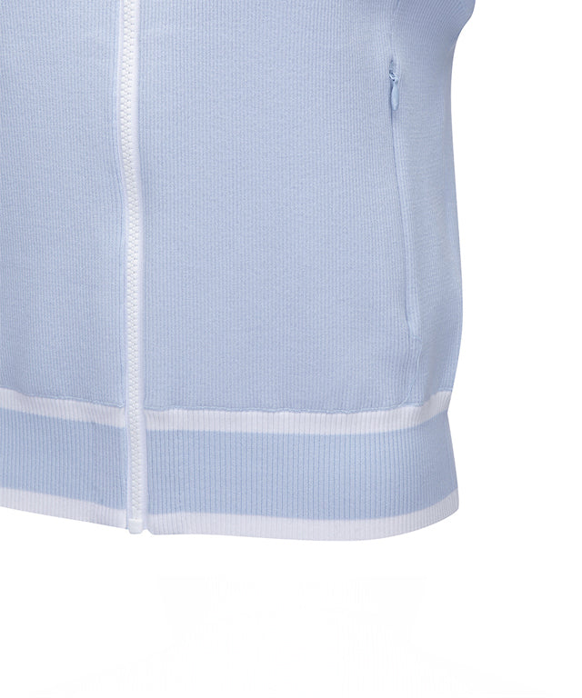 Women's Logo Point Hoodie Vest - Sky Blue
