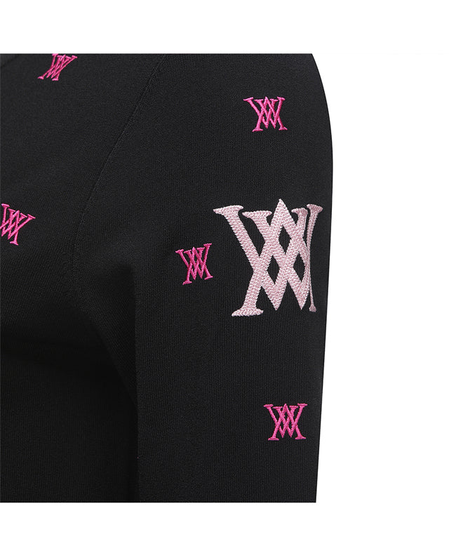 Women's Monogram Logo Point Pullover Sweater - Black