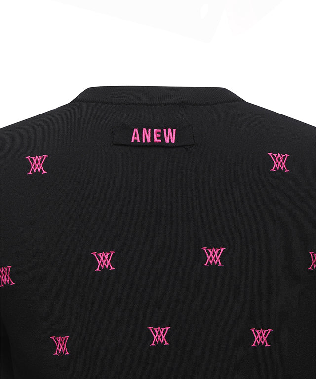 Women's Monogram Logo Point Pullover Sweater - Black