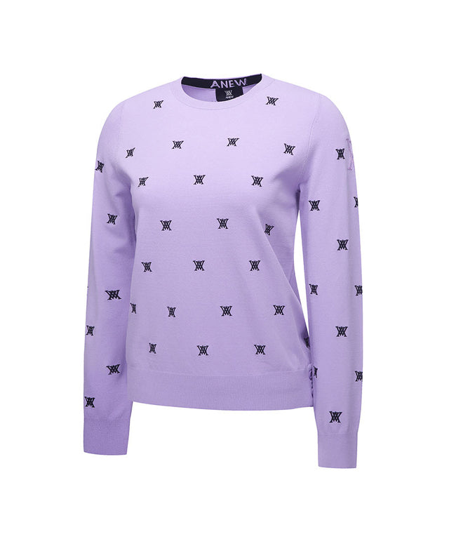 Women's Monogram Logo Point Pullover Sweater - Lavender