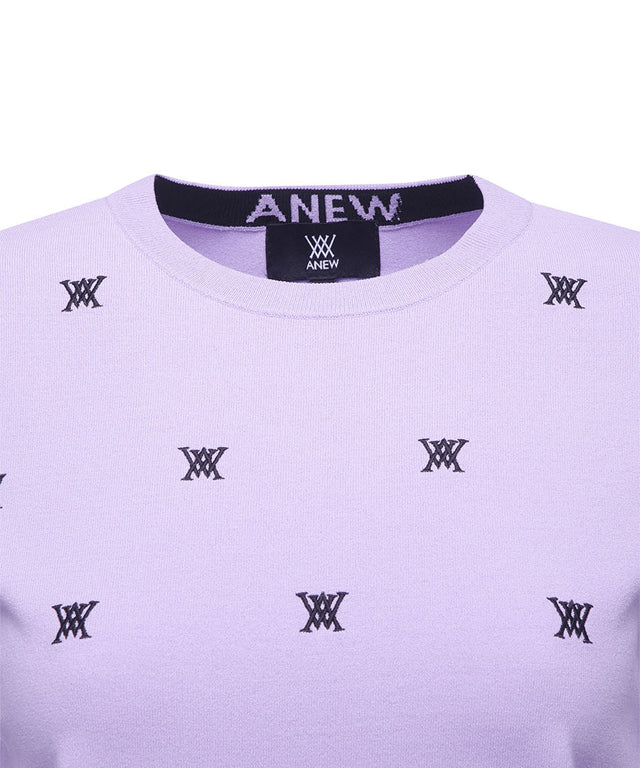 Women's Monogram Logo Point Pullover Sweater - Lavender