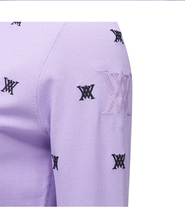 Women's Monogram Logo Point Pullover Sweater - Lavender