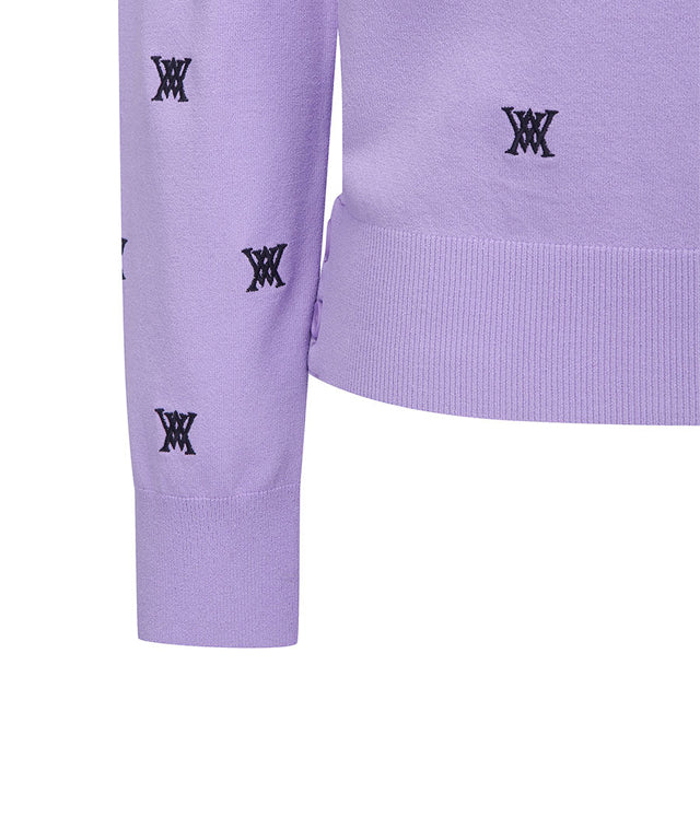 Women's Monogram Logo Point Pullover Sweater - Lavender
