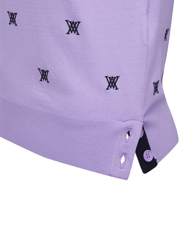 Women's Monogram Logo Point Pullover Sweater - Lavender