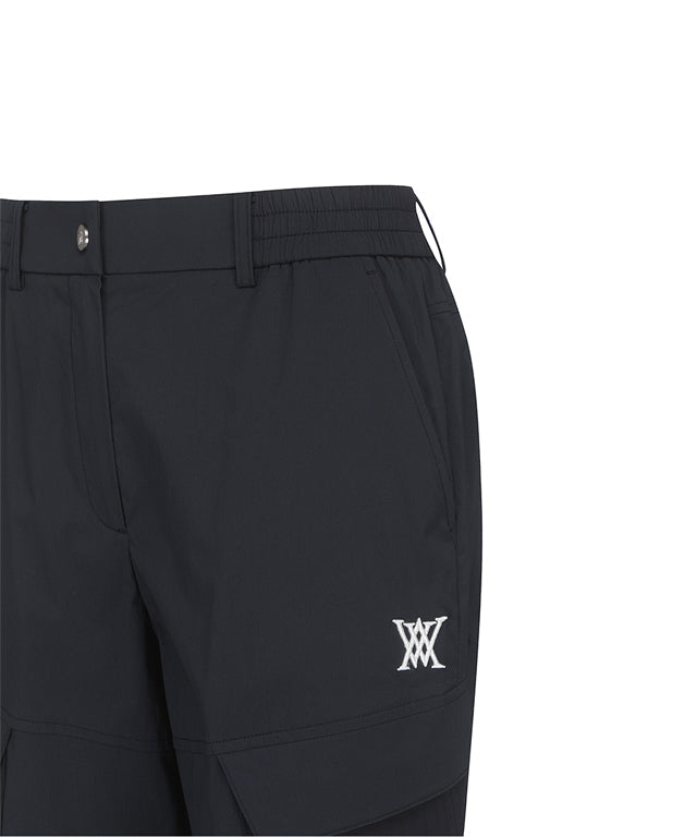 Women's Ribstop Pocket Jogger Long Pants - Black