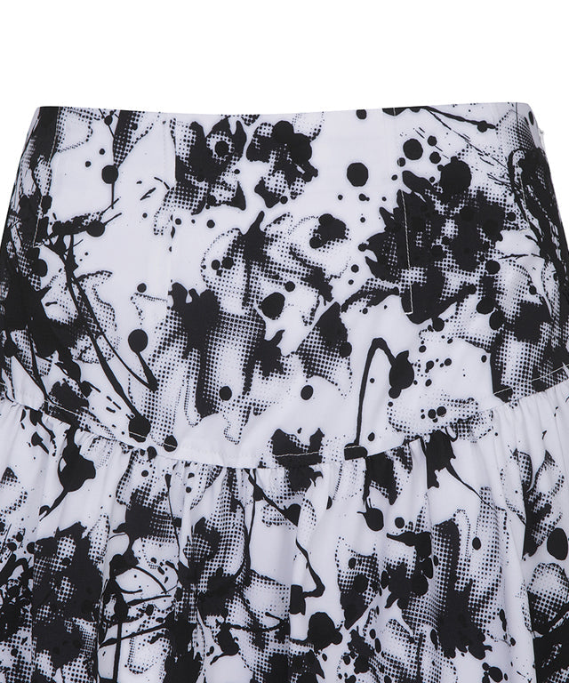 Shirring DTP Point Flare Skirt - White