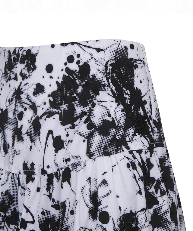 Shirring DTP Point Flare Skirt - White