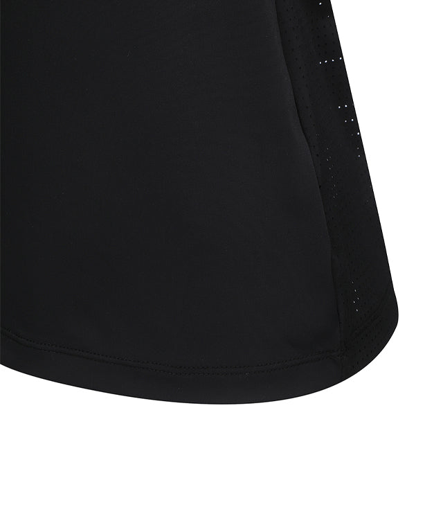 Women's Shoulder Point Long T-Shirt - Black