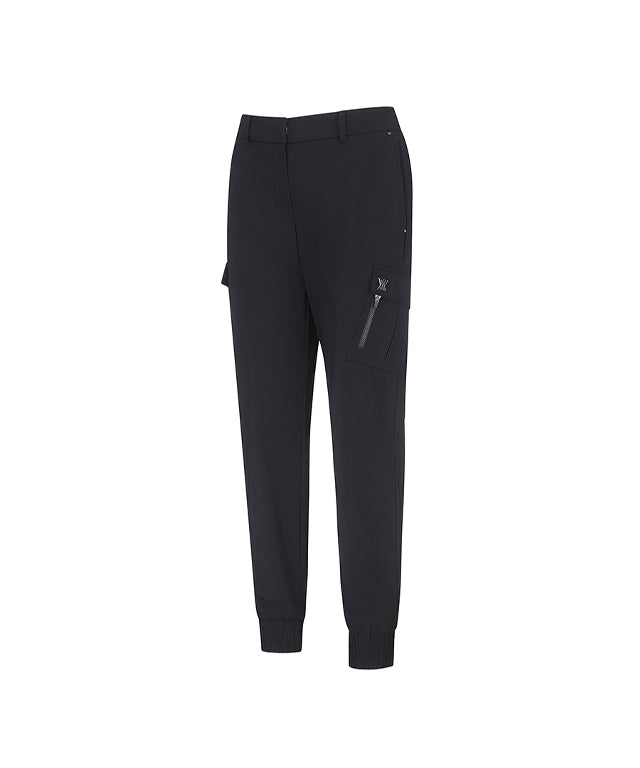 Women's Tricot Jogger Long Pants- Black