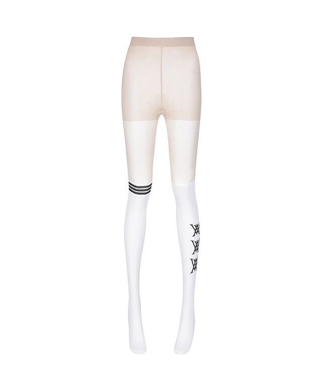 Women's Triple Logo Color Block Stockings - White