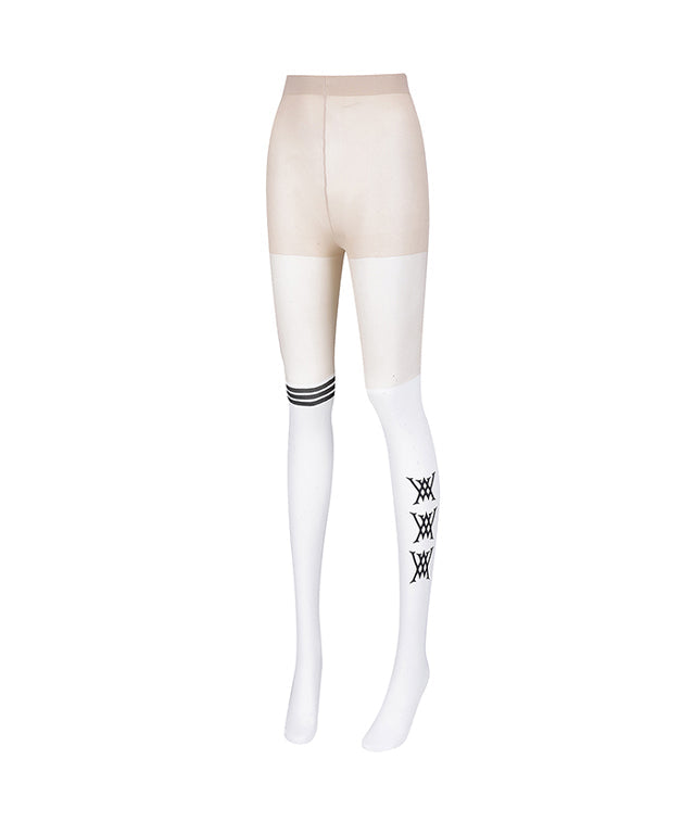 Women's Triple Logo Color Block Stockings - White