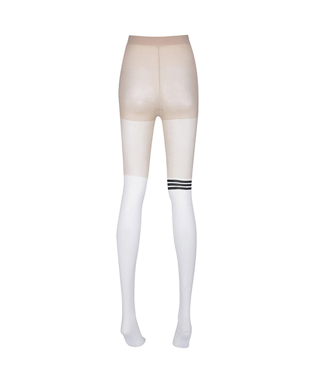 Women's Triple Logo Color Block Stockings - White