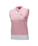 [Legacy Sale] Women's V-Neck Sweater Vest - Light Pink