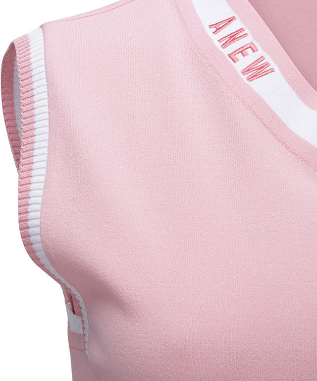Women's V-Neck Sweater Vest - Light Pink