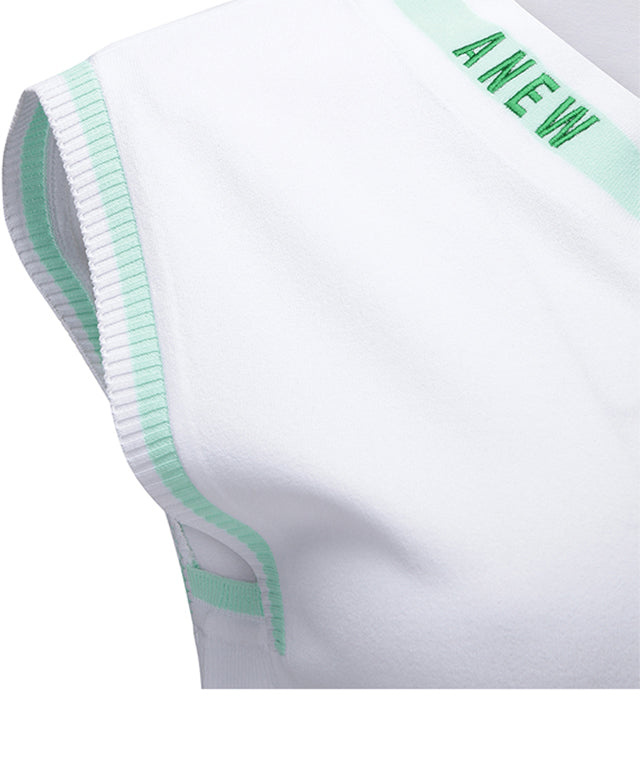 Women's V-Neck Sweater Vest - White