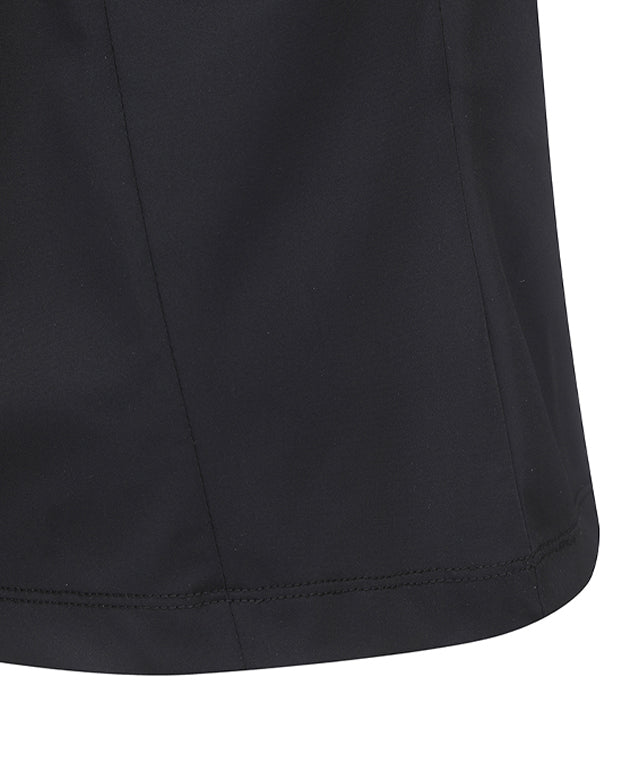 Women's Mash Block Point Short Sleeve Long T-Shirt - Black
