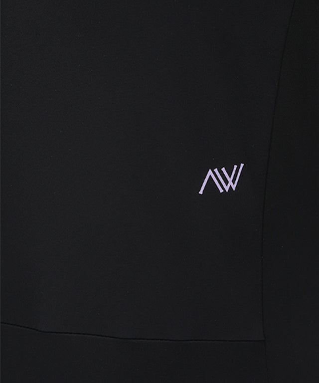 Women's Mash Block Point Short Sleeve Long T-Shirt - Black