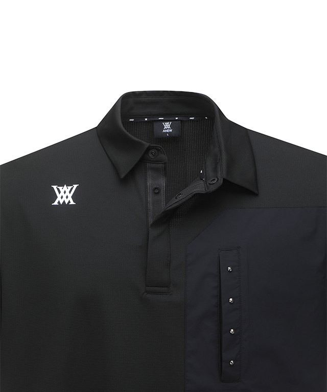 Men's Front Chest Pocket Short T-Shirt - Black