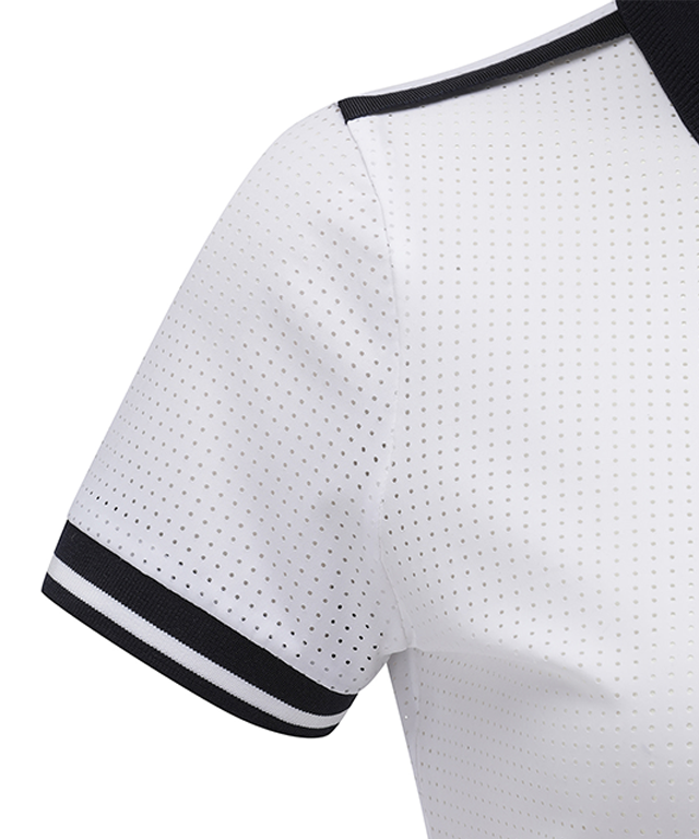 Women's All Ventilation Collar Short T-Shirt - White