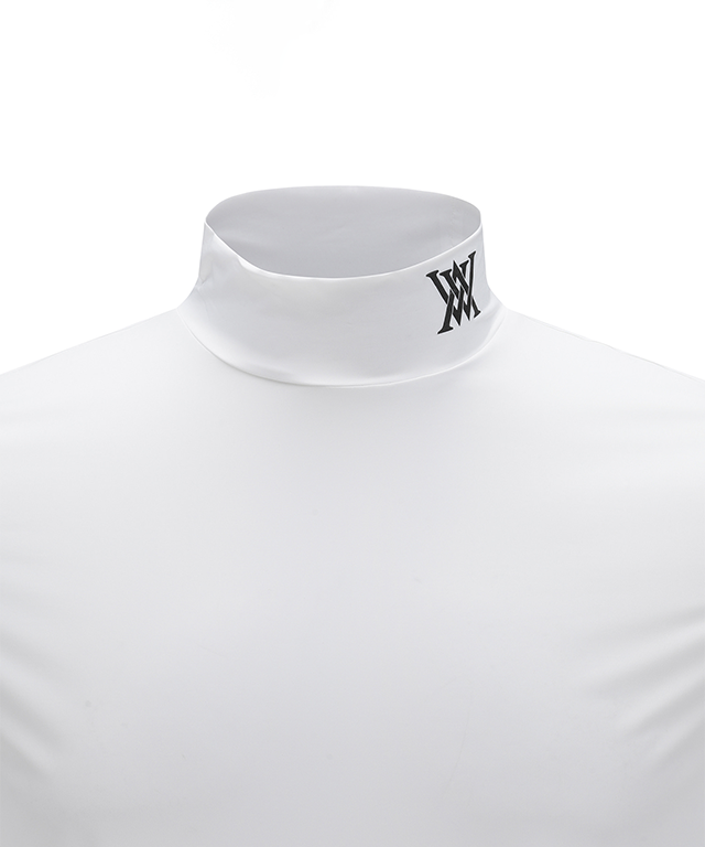 Men's Cold Fabric High Neck T-Shirt - White