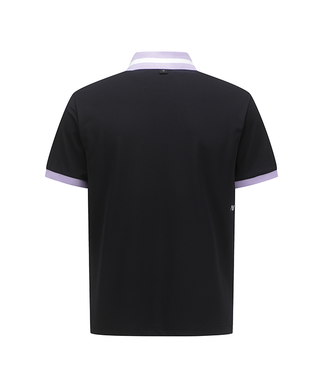 Men's Collar Point Short T-Shirt - Black