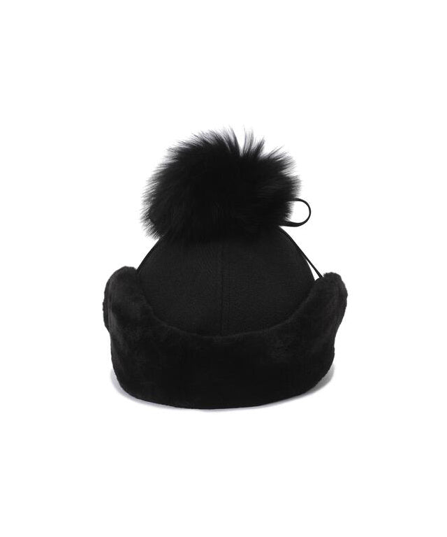 Wool Knit Ball Cap - Black