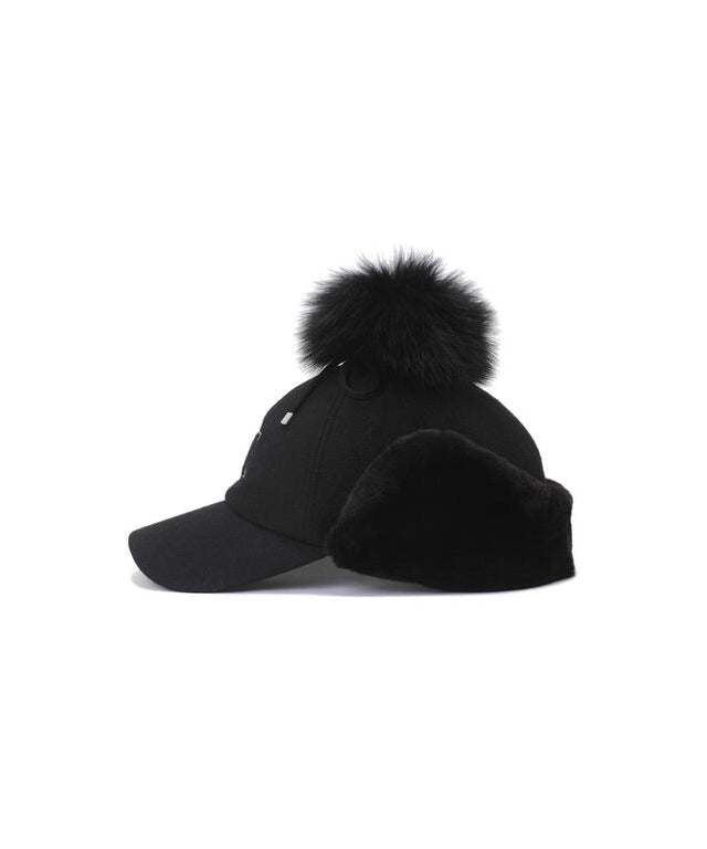 Wool Knit Ball Cap - Black