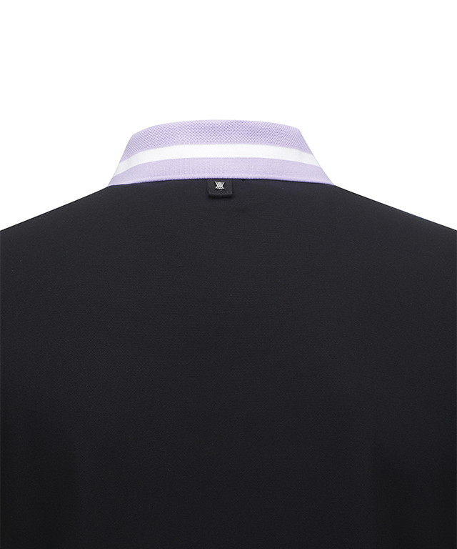 Men's Collar Point Short T-Shirt - Black