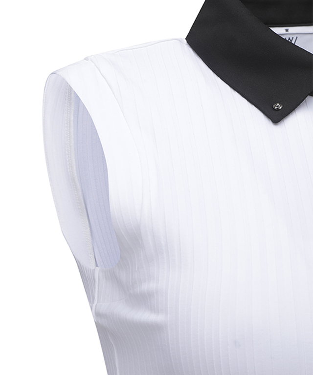 Women's Color Block Corduroy Sleeveless - White