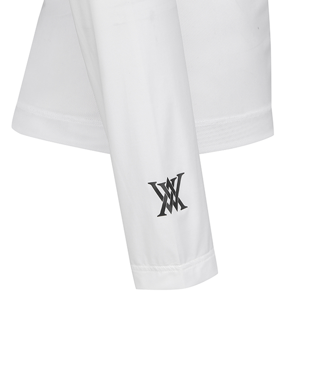 Women's Cold Fabric Round Mash Mix T-Shirt - White