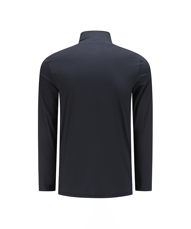 Men's Cold Fabric High Neck T-Shirt - Black