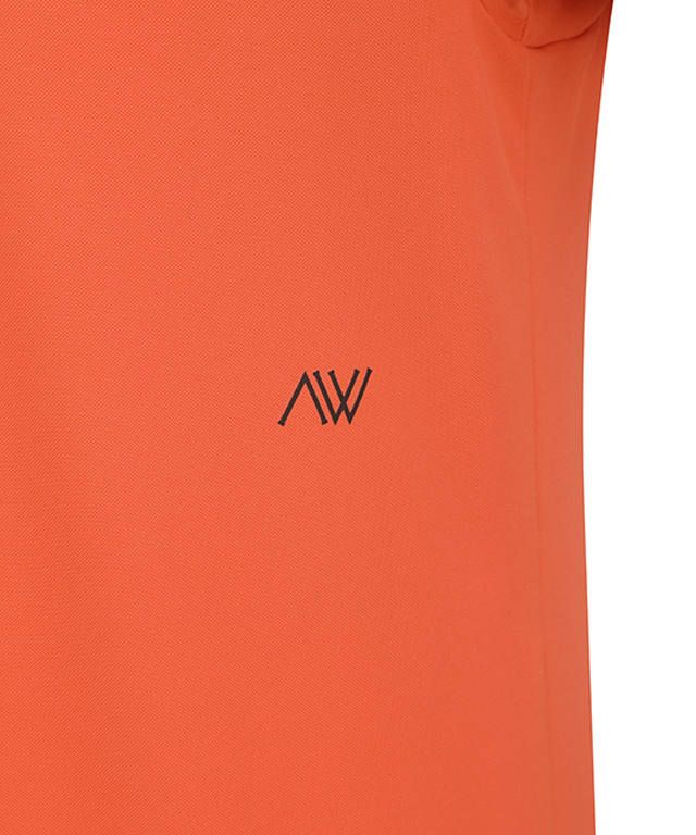 Men's Neck Jacquard Logo Short T-Shirt - Orange