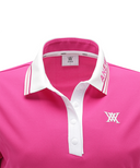 Pleated Skirt Pique Dress - Hot Pink